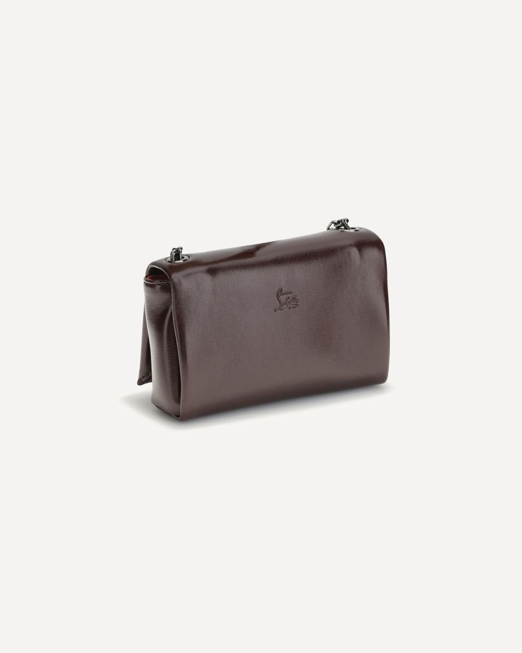 Christian Louboutin Gray Loubi54 Foldover Top Clutch Bag
