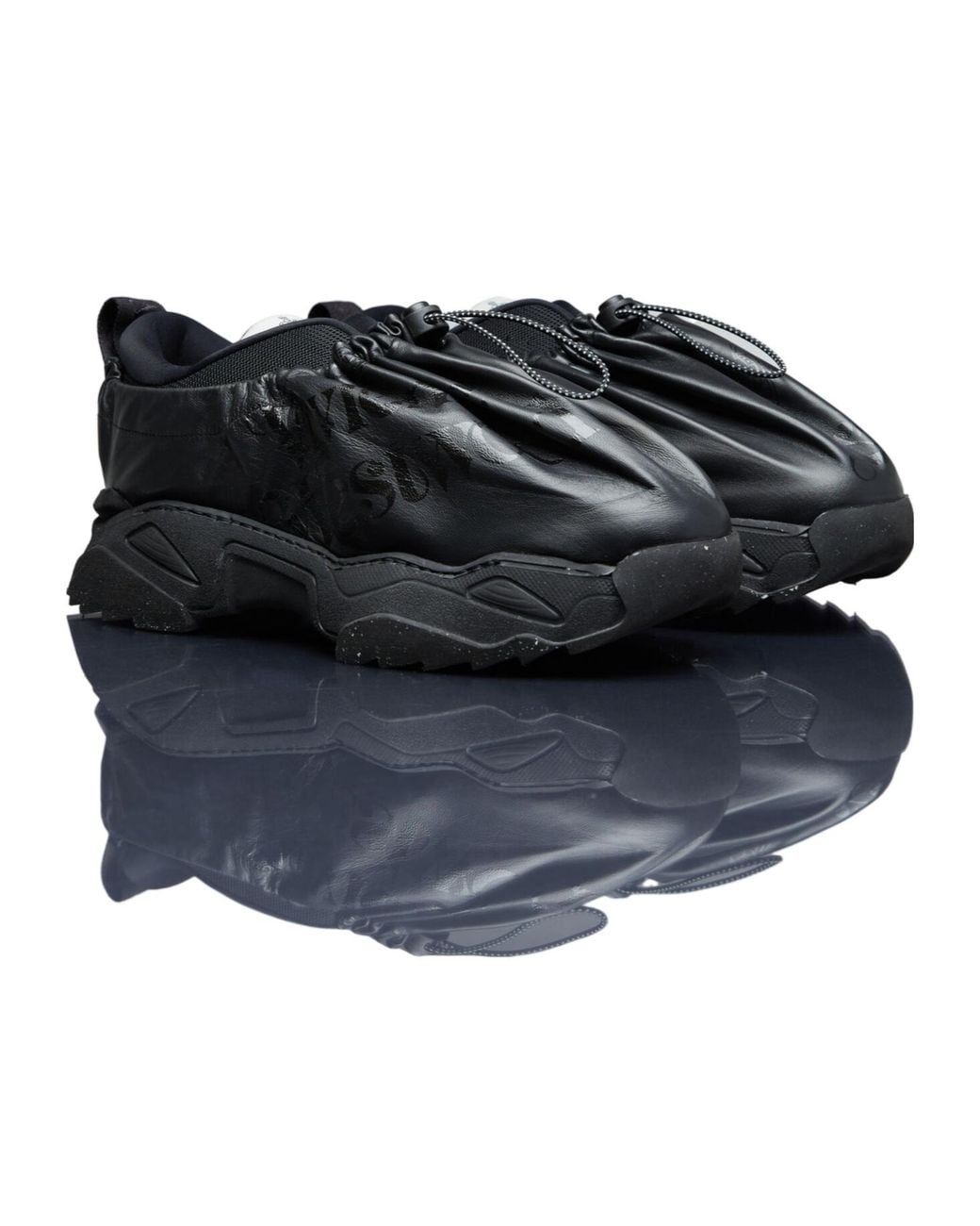 Vivienne Westwood Black Logo-Printed Drawstring Layered Sneakers for men