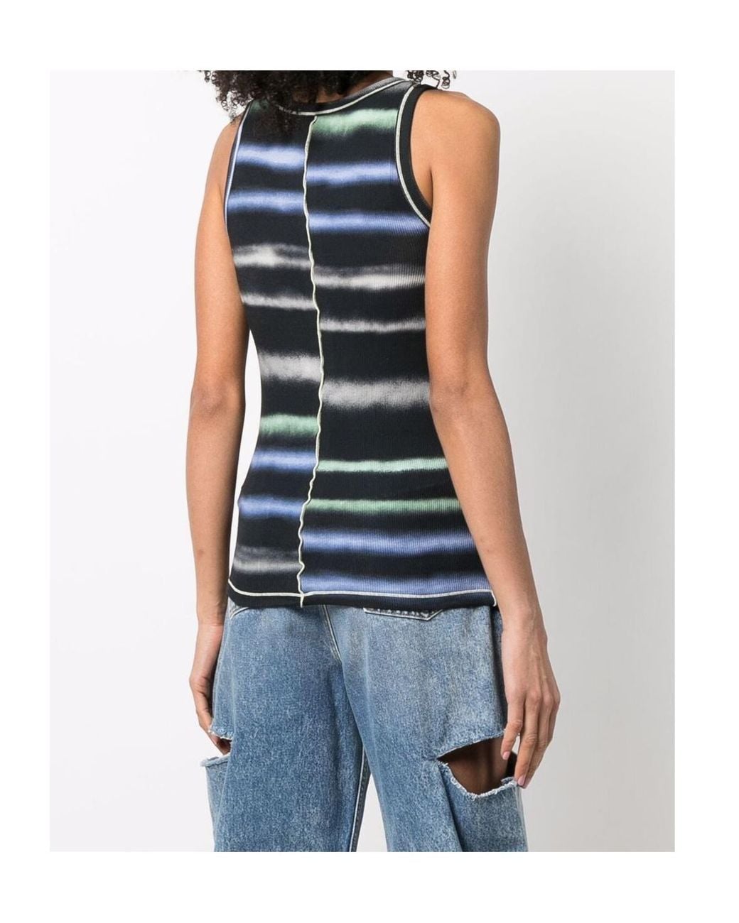 DIESEL Blue T-Ankycut Striped Vest Top