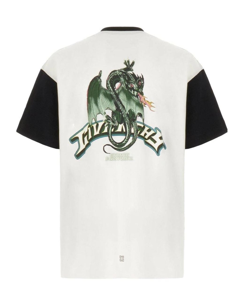 Givenchy Black Dragon Printed Crewneck T-Shirt for men