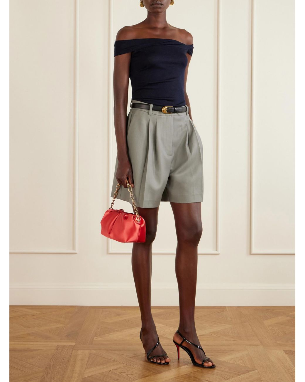 Christian Louboutin Red Small Satin Clutch