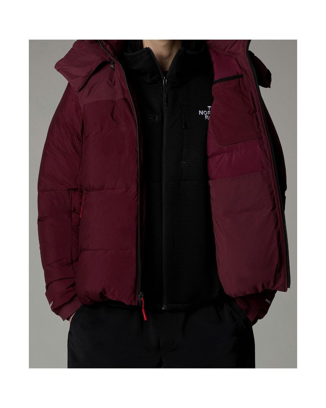The North Face Red Rmst Himalayan Baltoro Hodoed Down Jacket for men