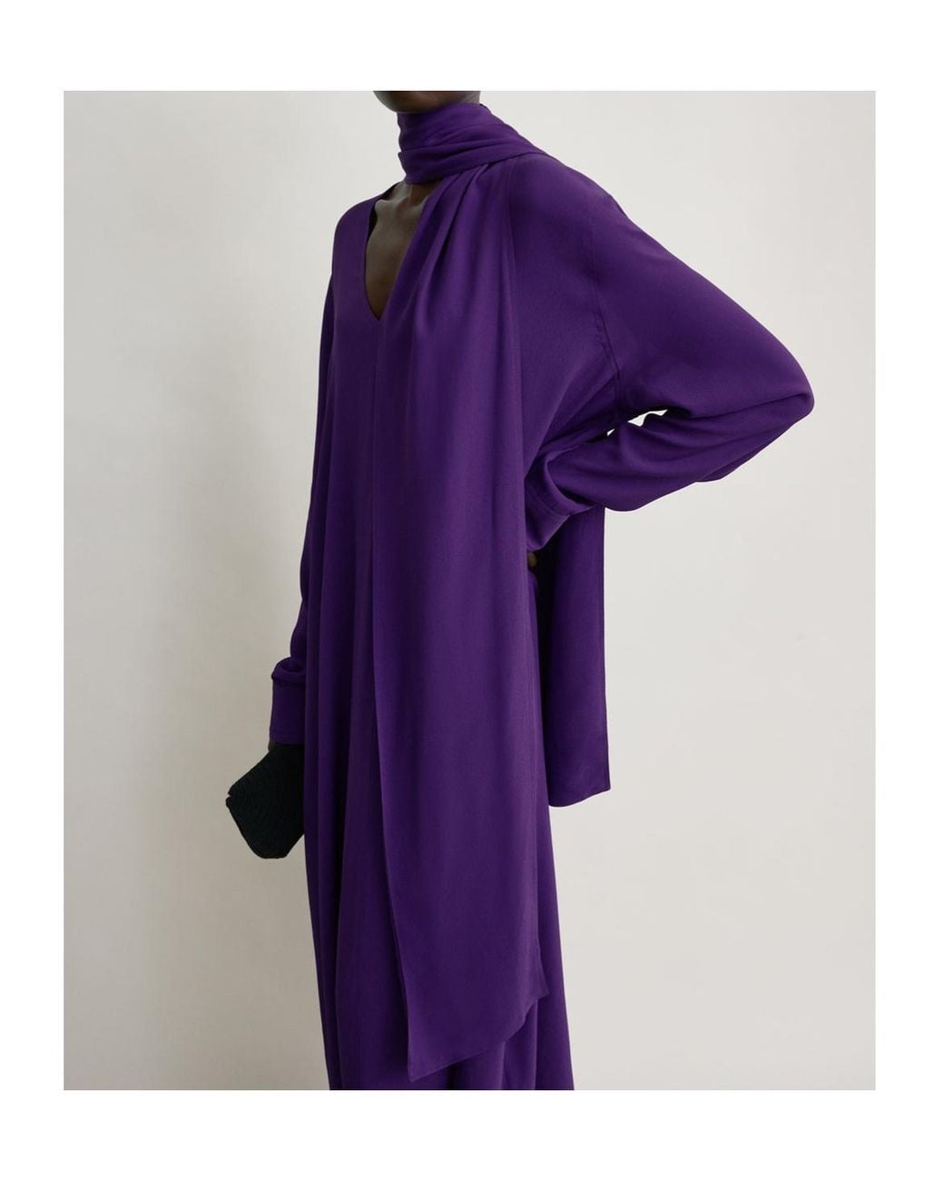 Totême Purple Totême Scarf Detail Maxi Dress
