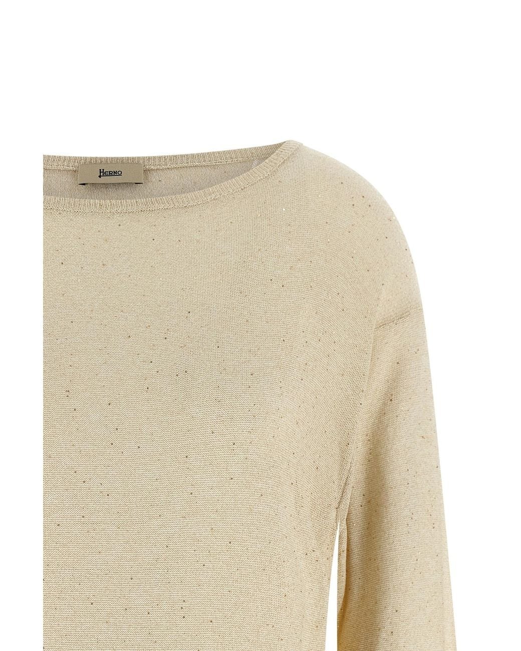 Herno Natural Sequinned Knitted Jumper