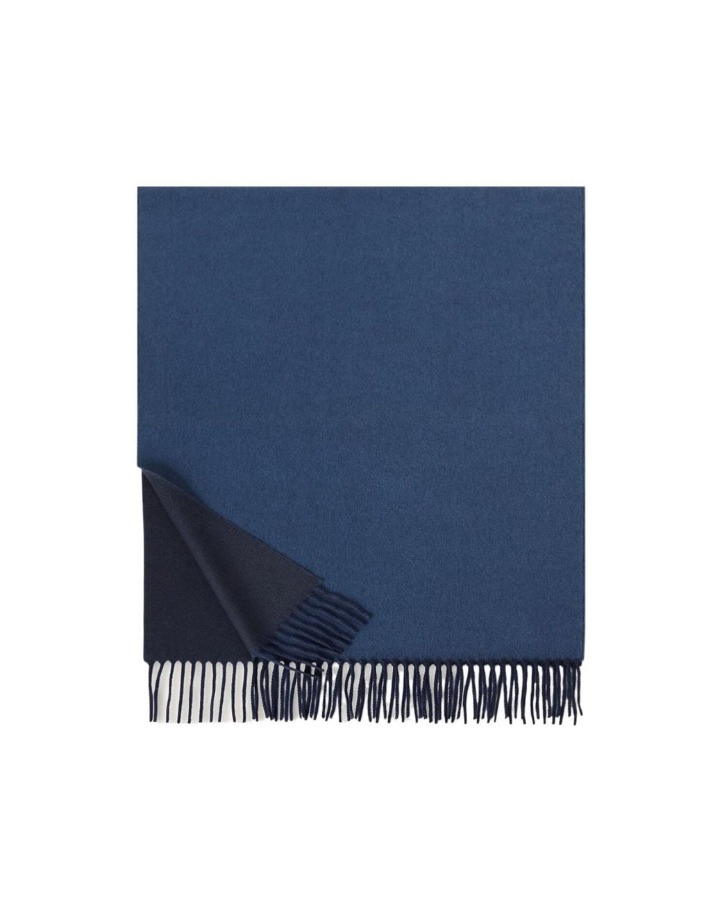 Loro Piana Blue Fringed Scarf for men