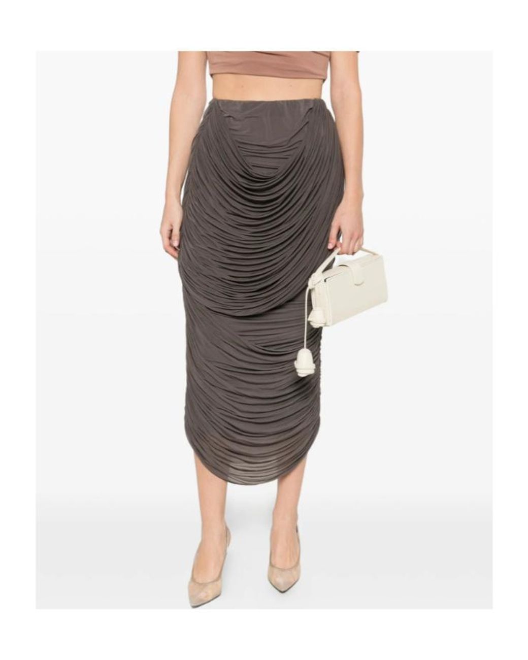 Magda Butrym Brown Ruched Skirt