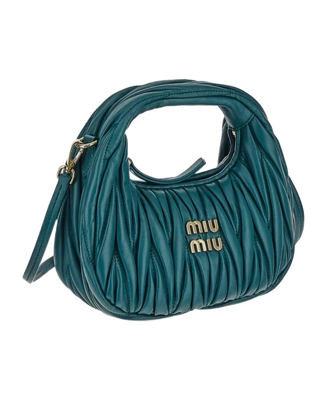 Miu Miu Green Half Moon Hobo Shoulder Bag