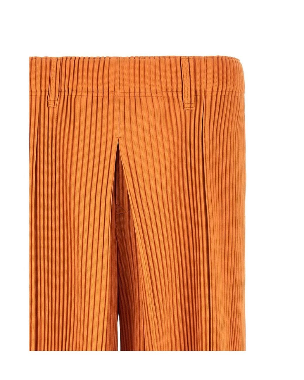 Homme Plissé Issey Miyake Orange Homme Plissé Issey Miyake Tailored Pleats 2 Bermuda Shorts for men