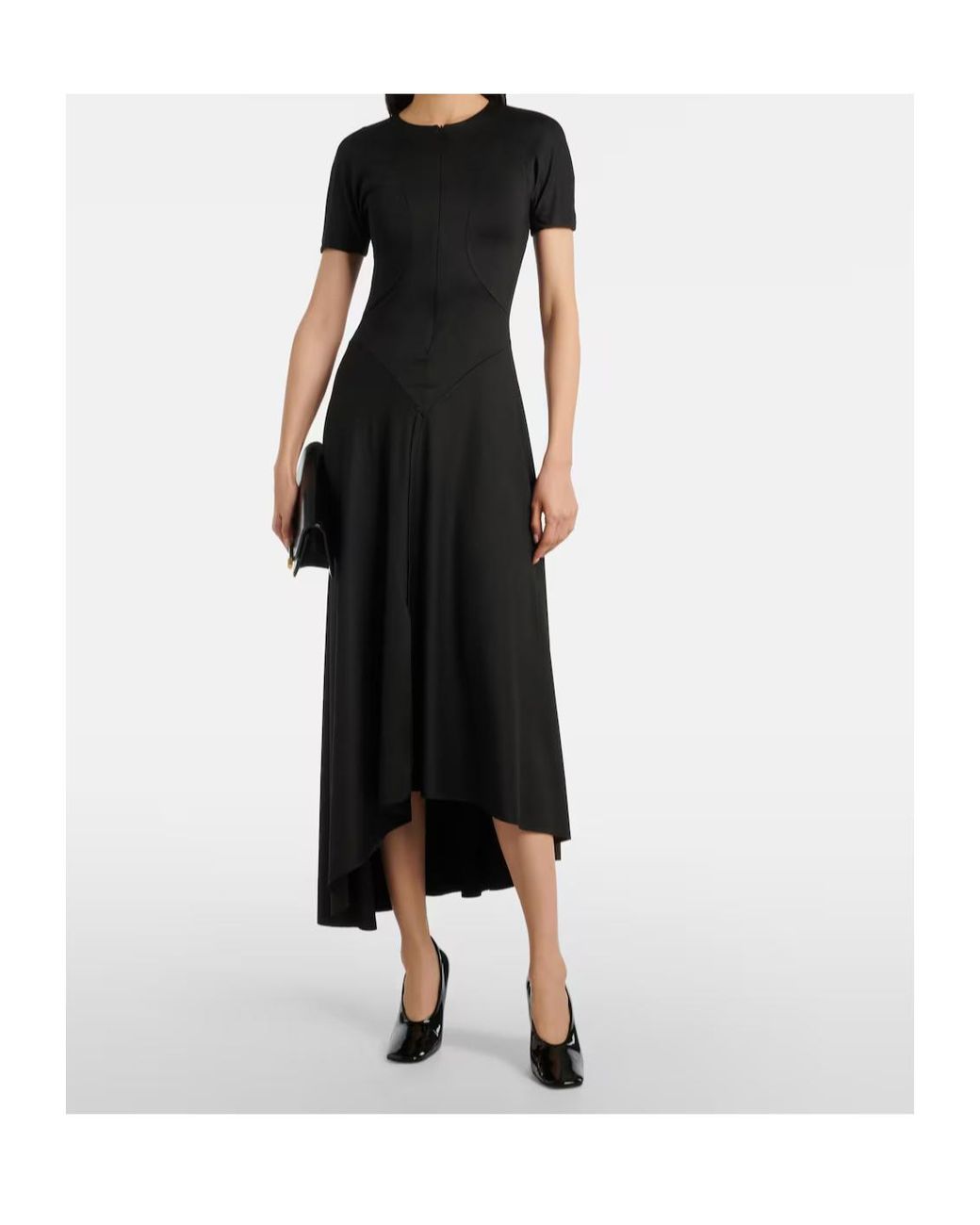 Victoria Beckham Black Asymmetric Midi Dress