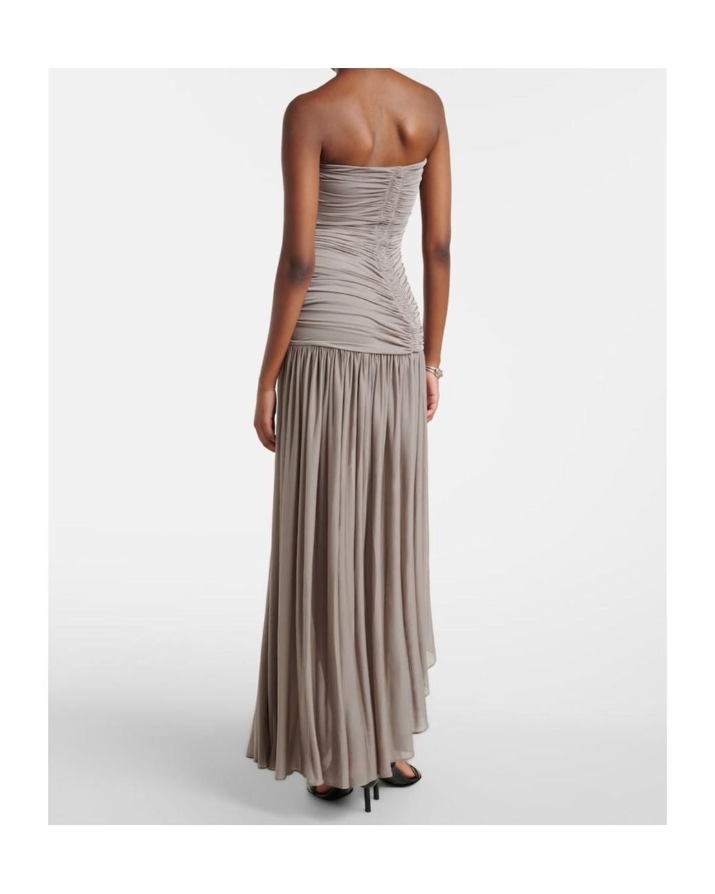Christopher Esber Multicolor Ruched Asymmetric Midi Dress