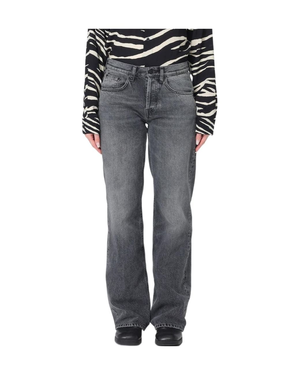 Dondup Gray Jacklyn Loose-Fit Jeans