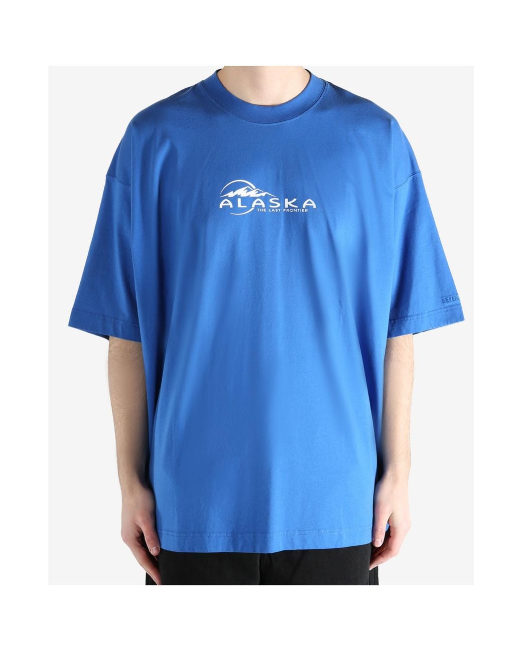Vetements Blue Printed Crewneck T-Shirt for men