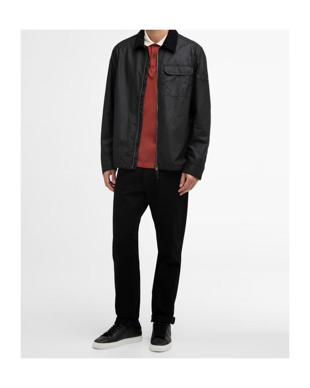 Barbour Black Zippered Long-Sleeved Casual Jacket for men