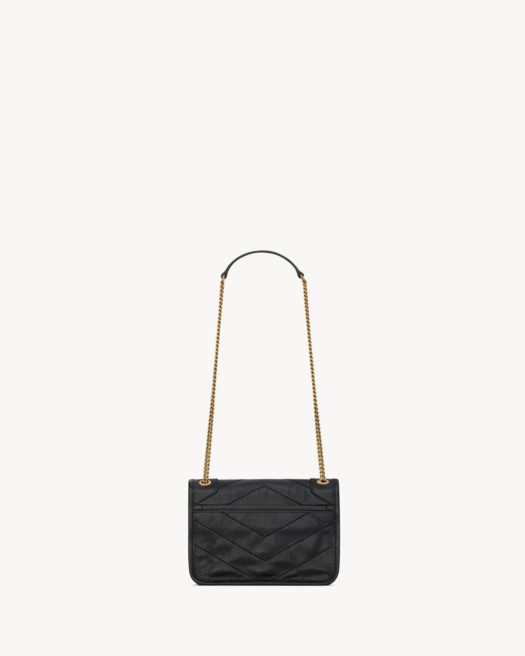 Saint Laurent White Niki Foldover Top Mini Shoulder Bag