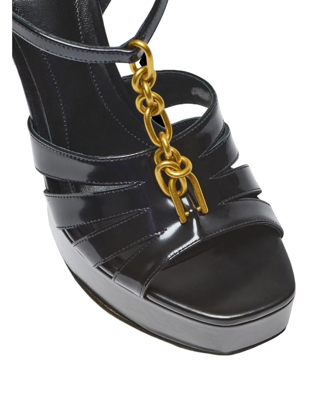 Balmain Black Sync Platform Sandals