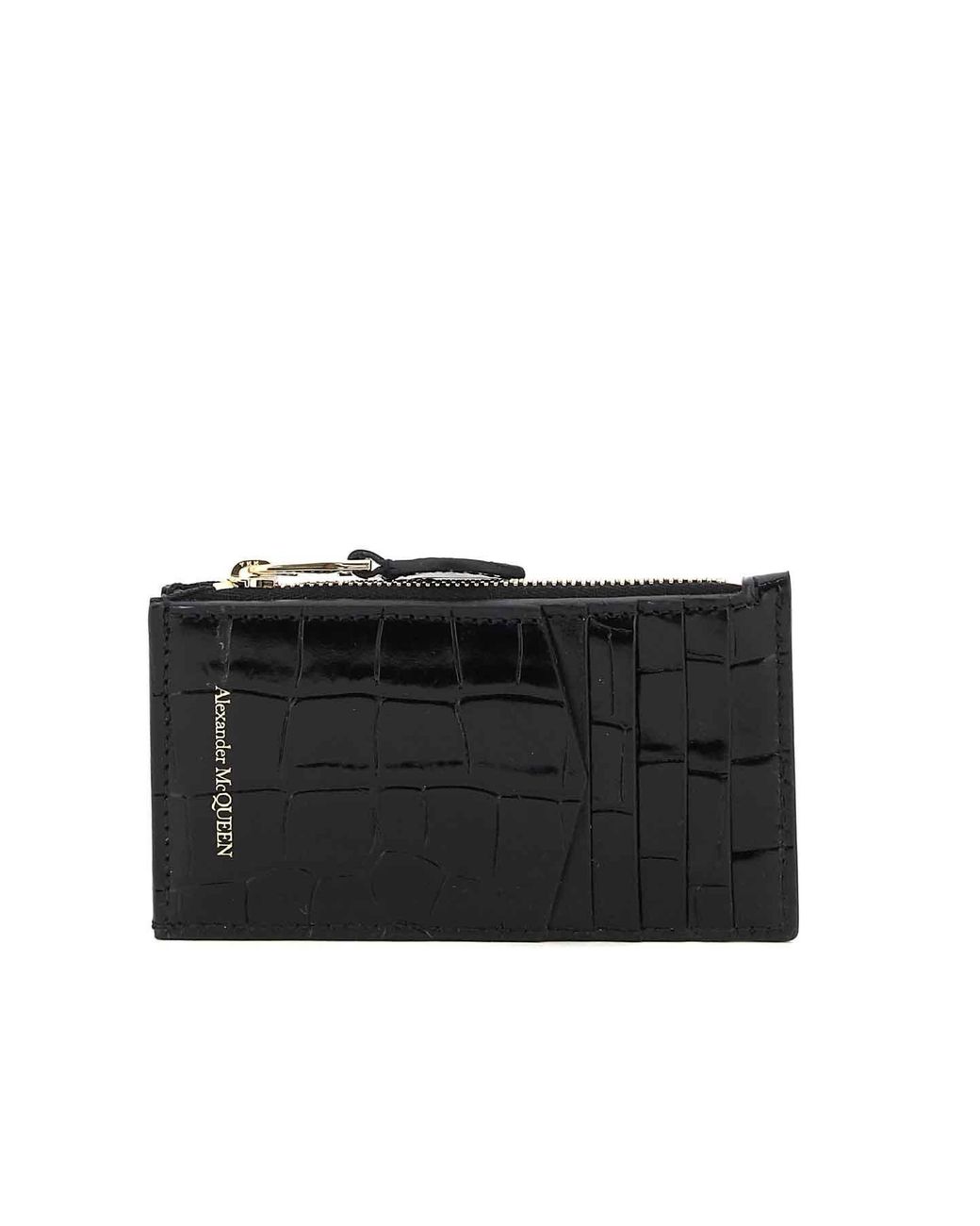 McQueen Black Skull Zipped Cardholder