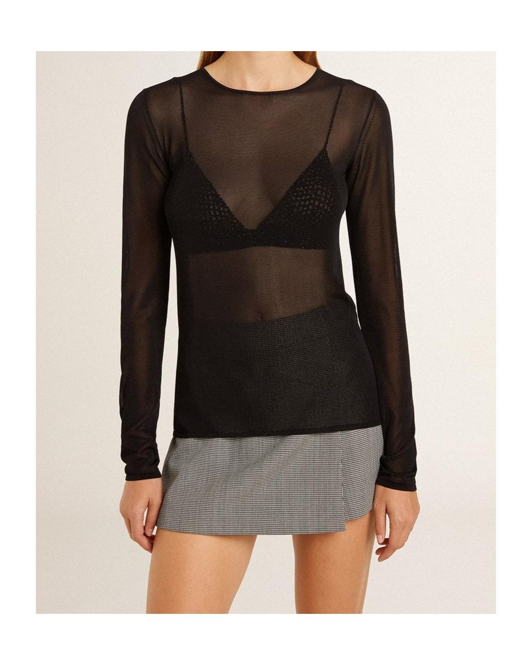Golden Goose Deluxe Brand Black Long Sleeved Crewneck T-Shirt