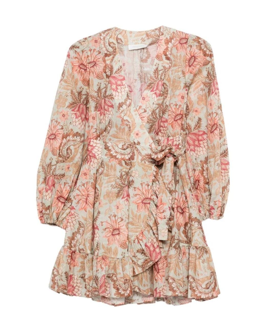 Zimmermann Pink Daylight Mini Wrap Dress