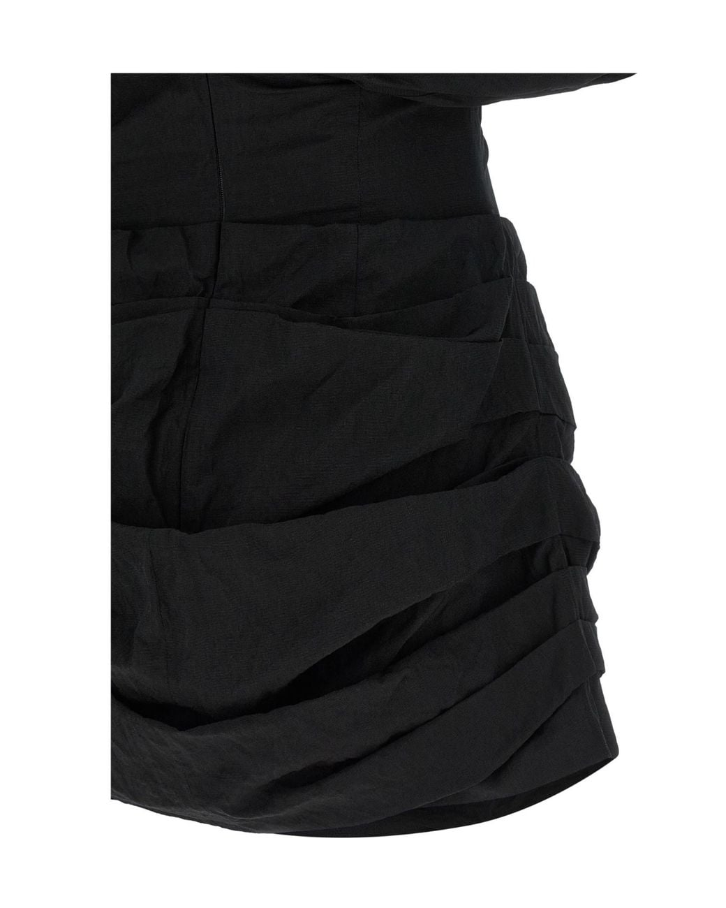 Magda Butrym Black Ruched Off-The-Shoukder Mini Dress