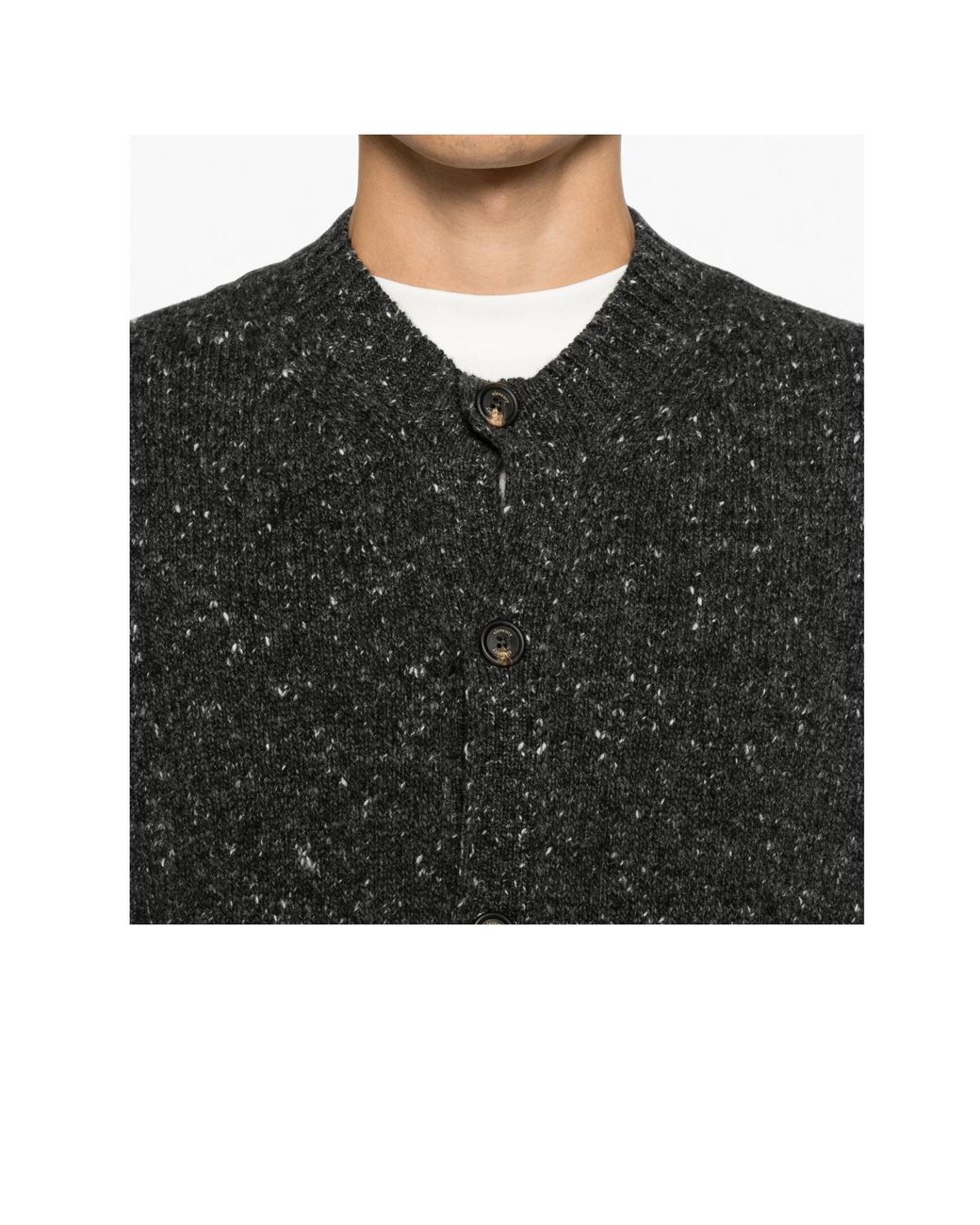 Eleventy Black Button-Up Cardigan for men