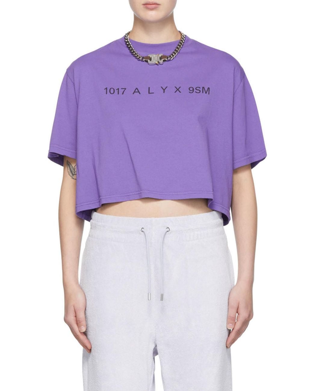 1017 ALYX 9SM Purple 1017 9Sm Cropped Logo T-Shirt