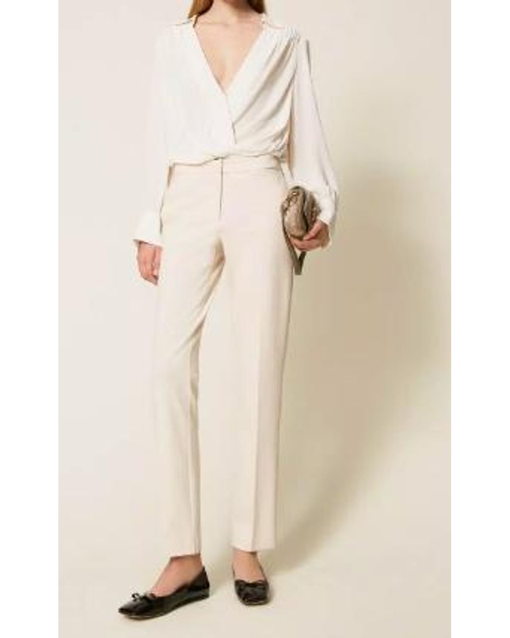 Twinset Natural Creased Trousers