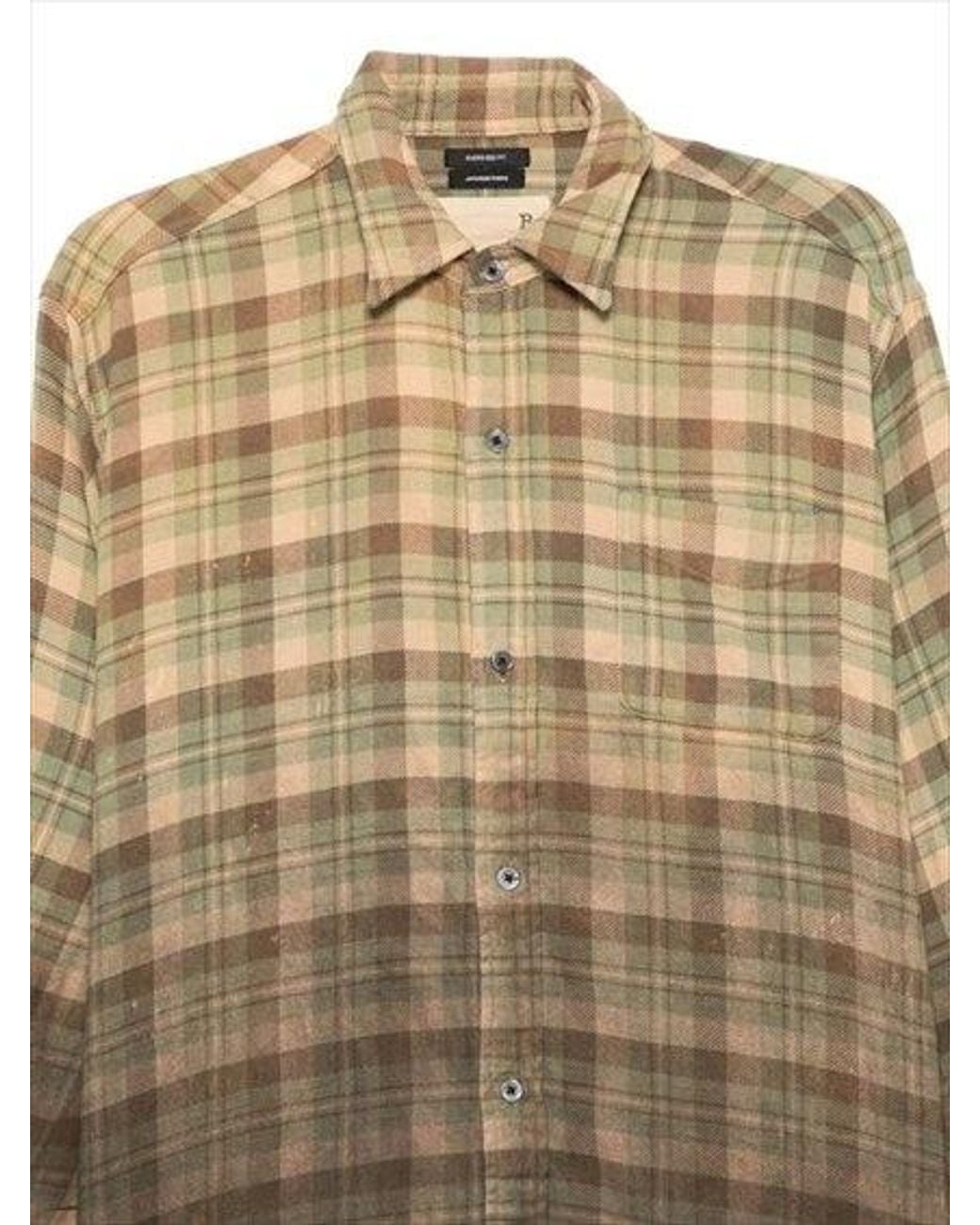 R13 Multicolor Check Print Distressed Effect Shirt