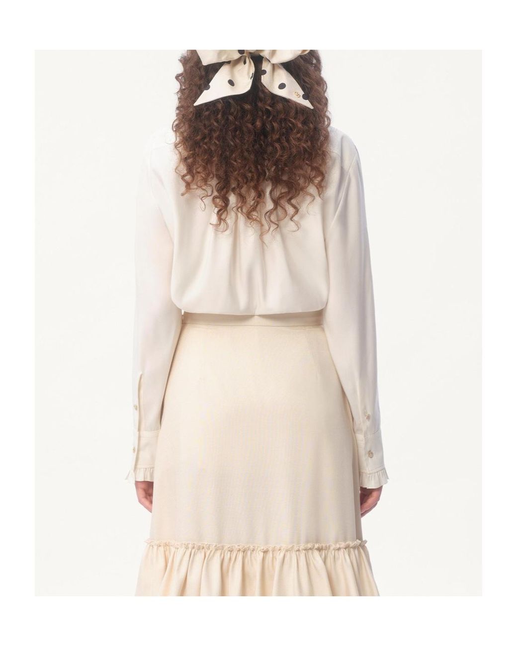 Valentino White Shappe Silk Shirt