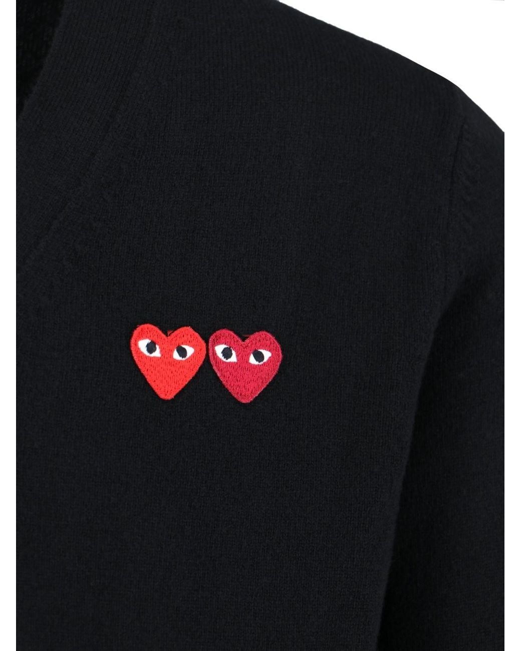 COMME DES GARÇONS PLAY Blue Comme Des Garçons Play Heart-Patch Knitted Cardigan for men