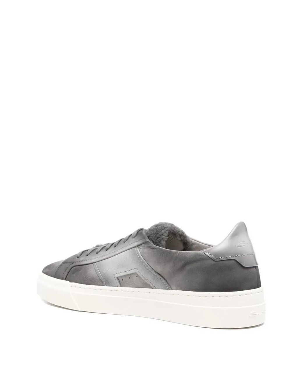 Santoni Gray Panelled Sneakers for men