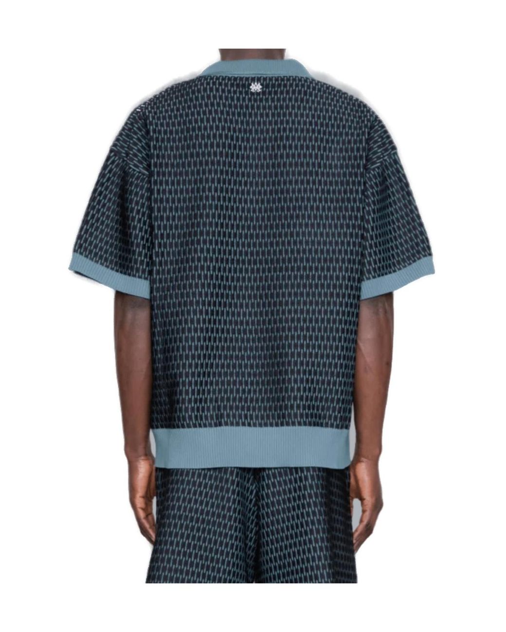 Amiri Blue Striped Polo Shirt for men