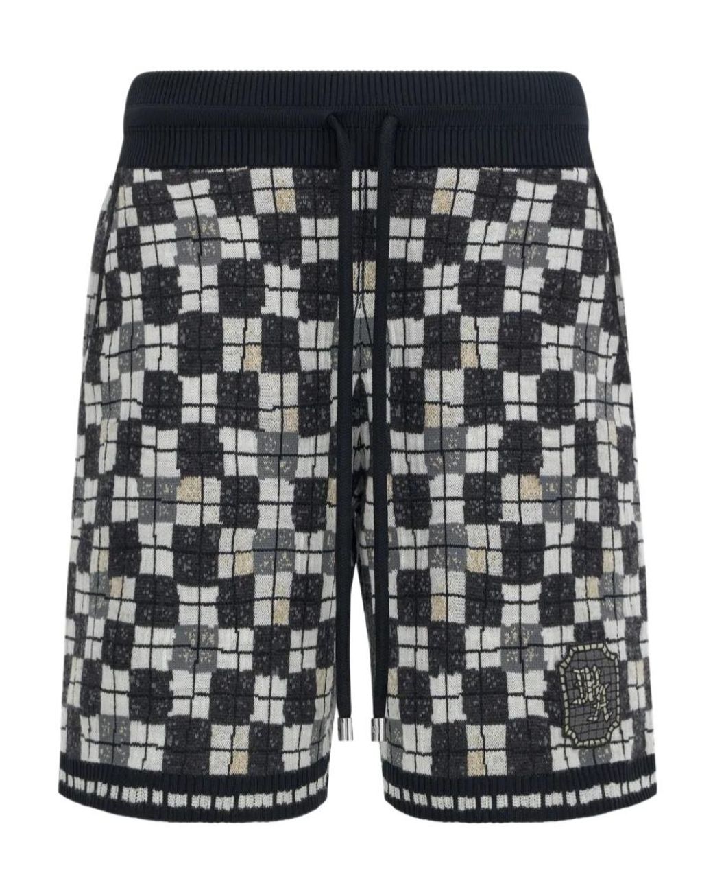 Amiri Black Checkered Short for men