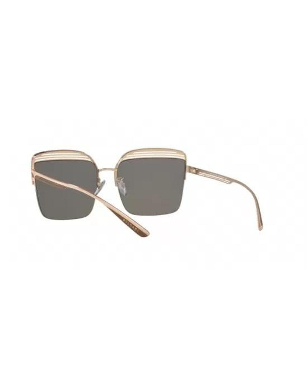 BVLGARI Pink Square Logo Sunglasses