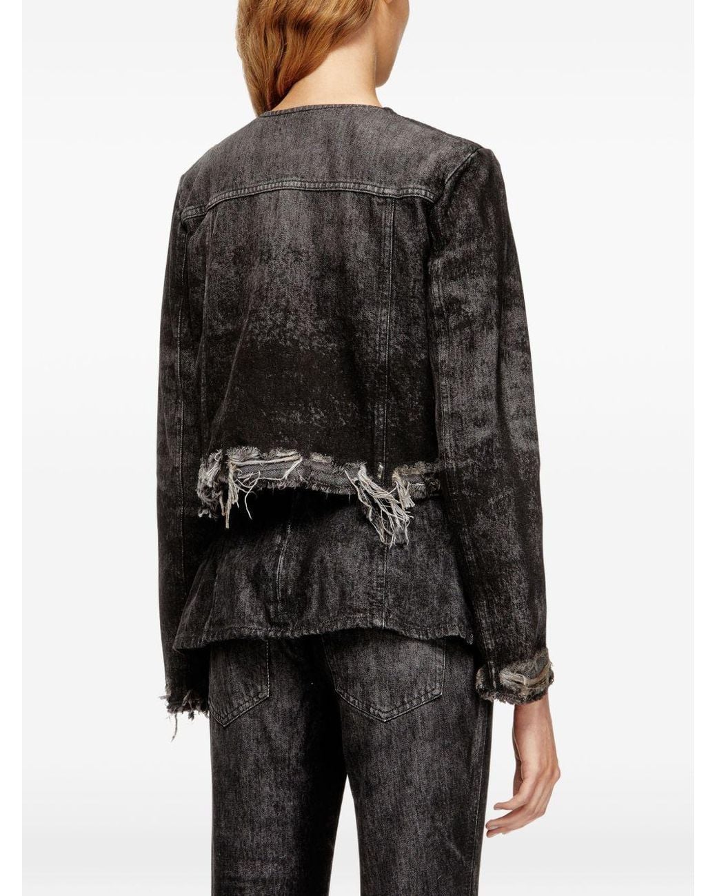 DIESEL Black De-Graffy Distressed Jacket