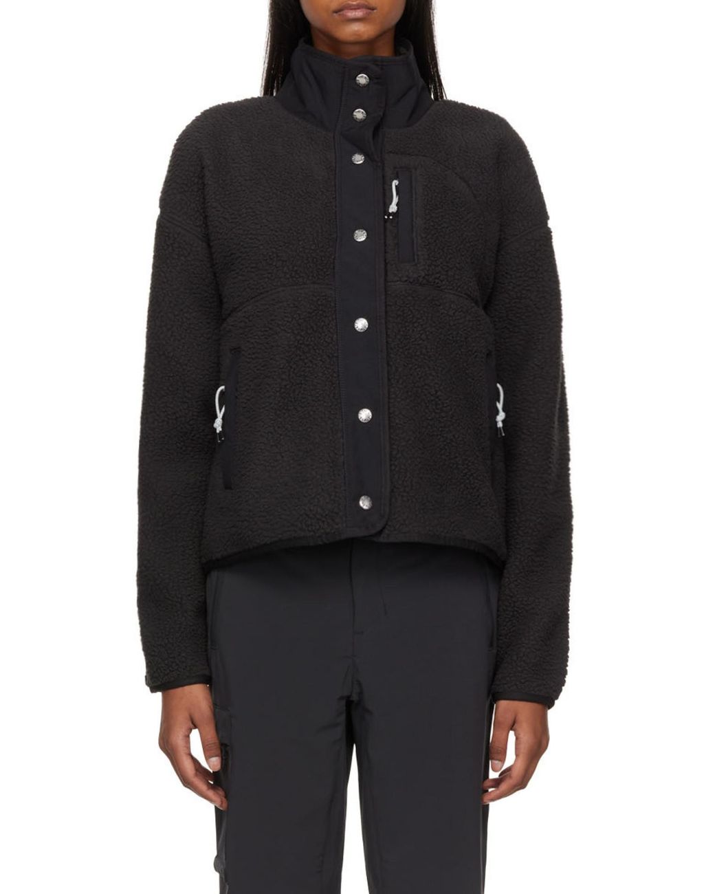 The North Face Black Faux-Shearling High-Neck Jacket