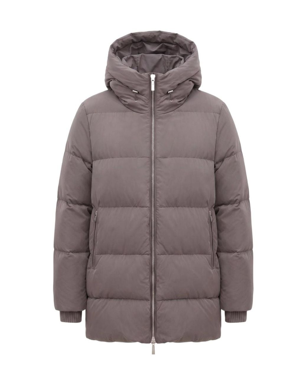 Moorer Brown Quilted Hooded Jacket