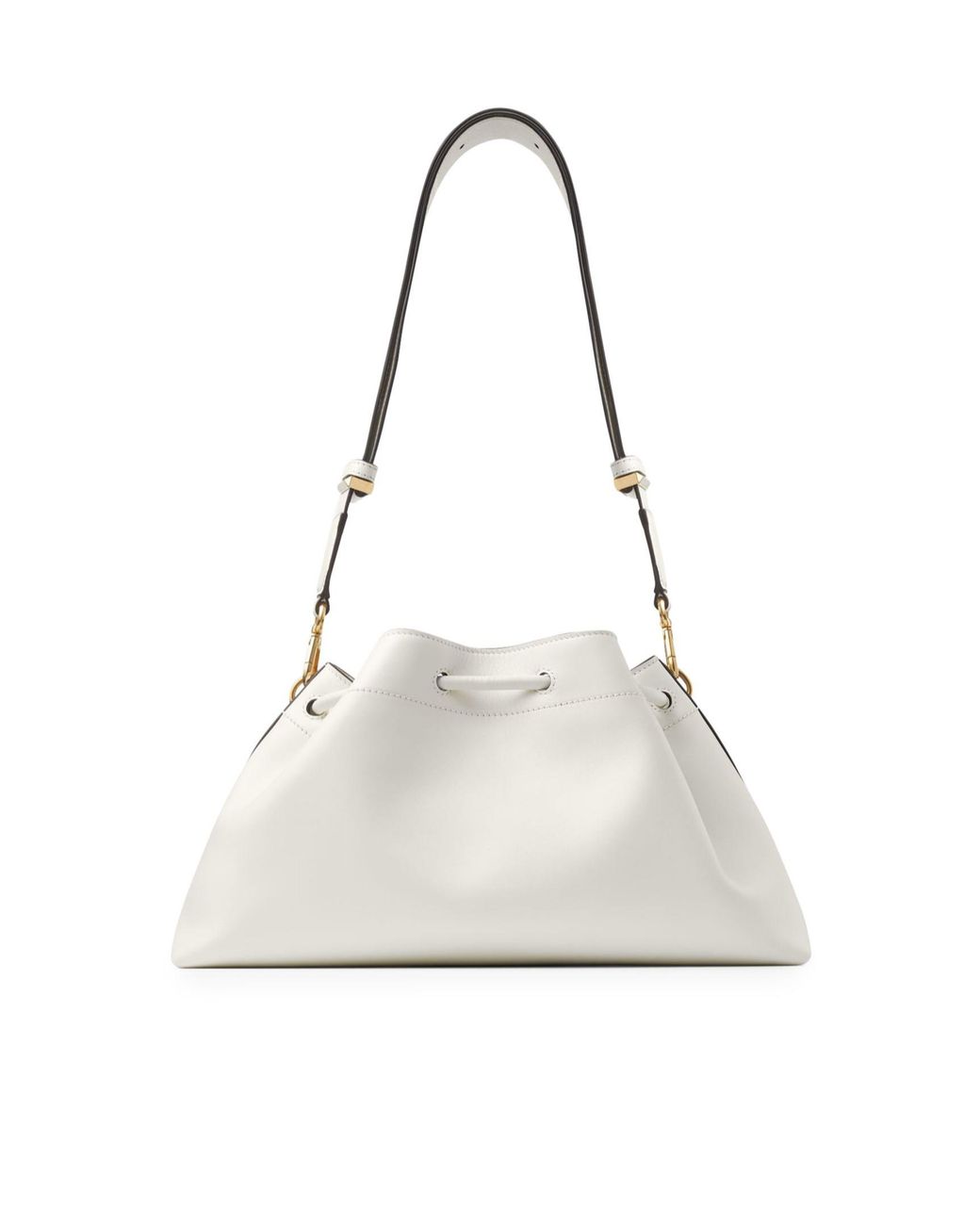 Jimmy Choo White Drawstring Shoulder Bag