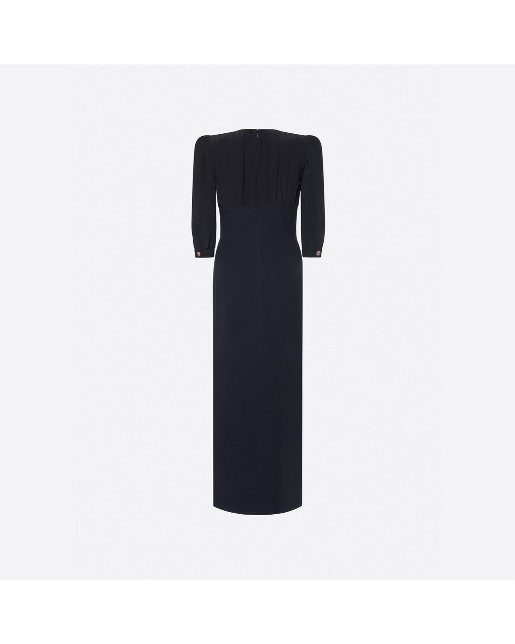 Alessandra Rich Black Cady Midi Dress With Splits