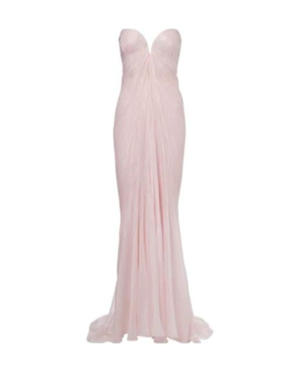 Maria Lucia Hohan Pink Pleated Silk-Blend Chiffon Gown