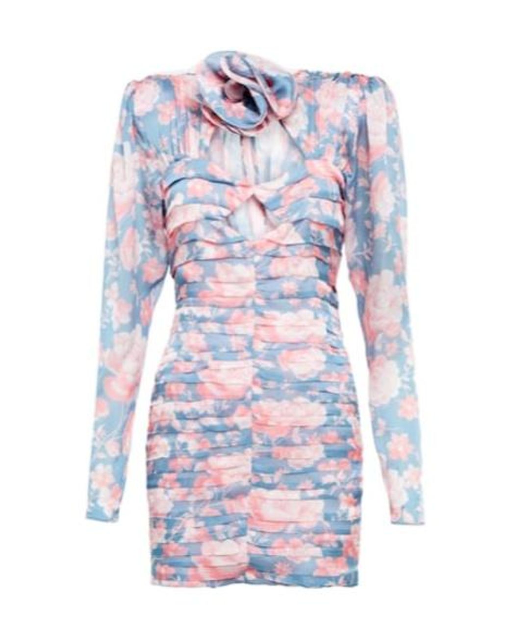 Magda Butrym Blue Floral Cutout Silk Minidress
