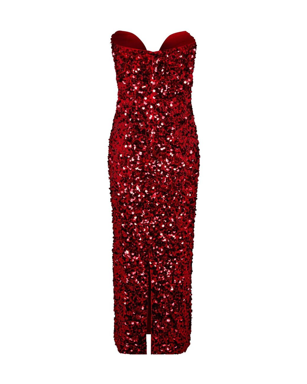 Self-Portrait Red 3D Sequin Midi Dress