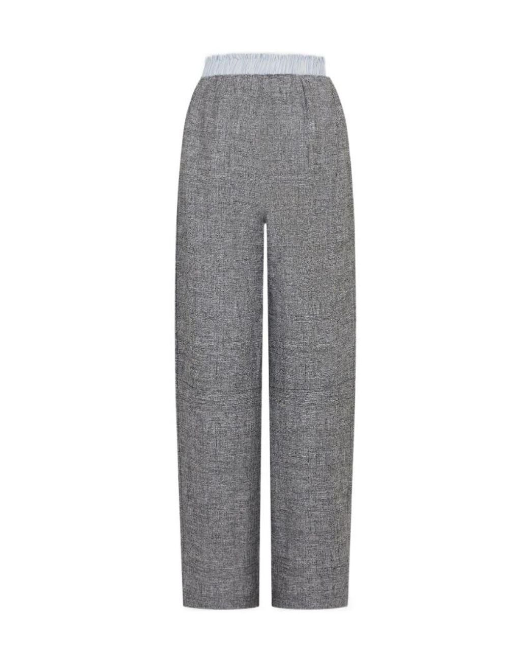 Rabanne Gray Elasticated-Waistband Straight-Leg Trousers