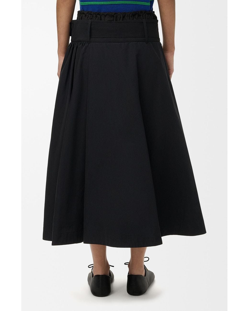 Loewe Black Belted Midi Skirt