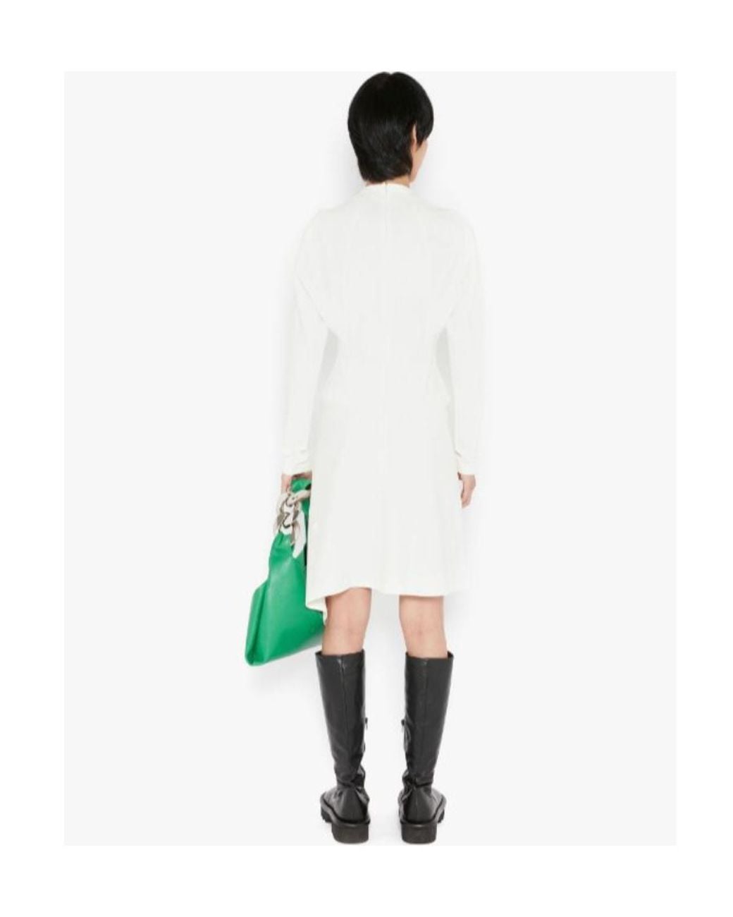 J.W. Anderson White Chain-Neck Asymmetric-Hem Dress