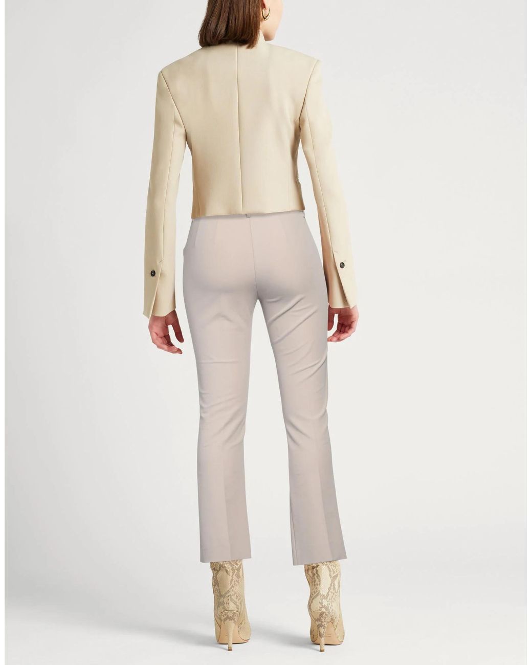 Max Mara Gray Slim Straight-Leg Pants