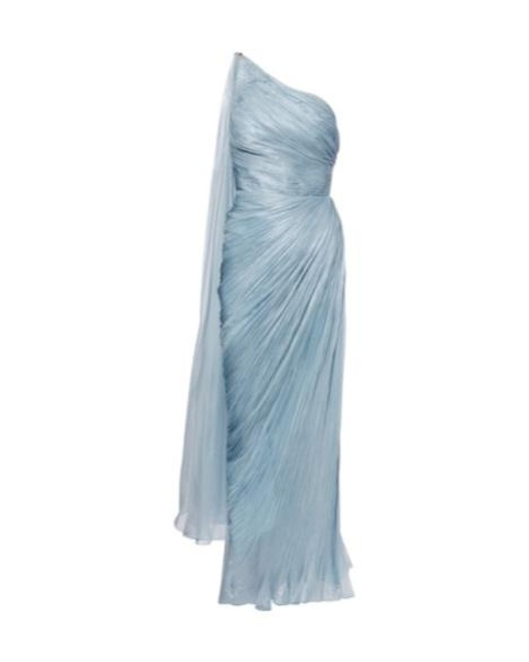 Maria Lucia Hohan Blue Florencia One-Shoulder Silk Gown