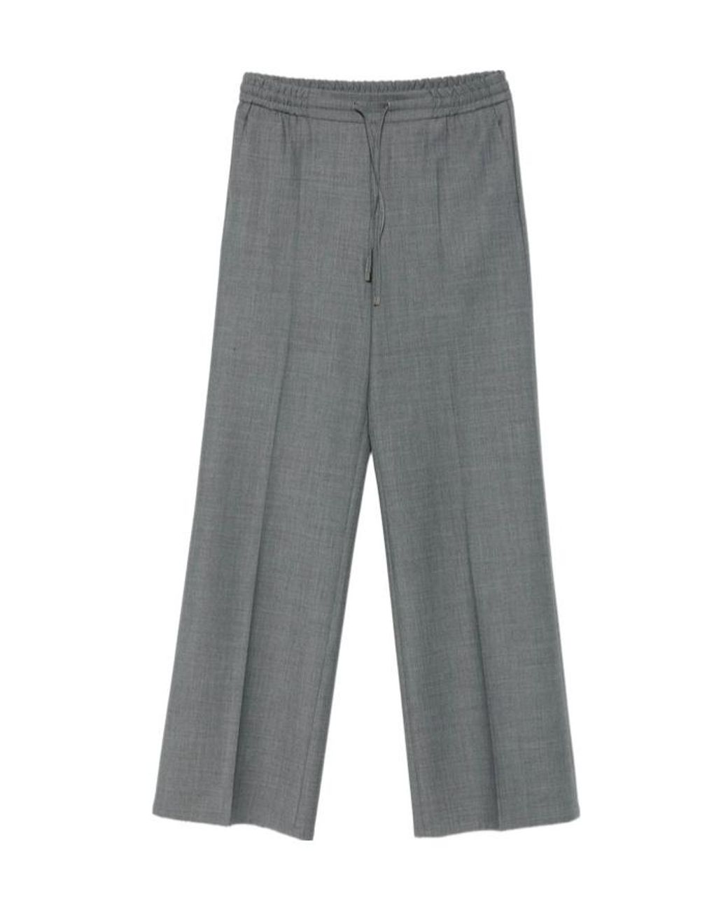 Berwich Gray Elastic-Waist Casual Trousers
