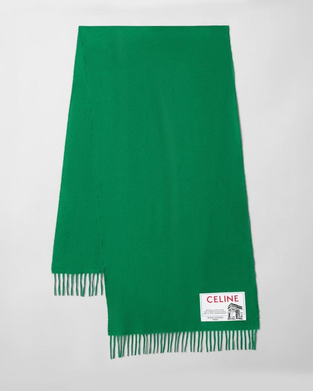 Céline Green Cashmere Wool Scarf