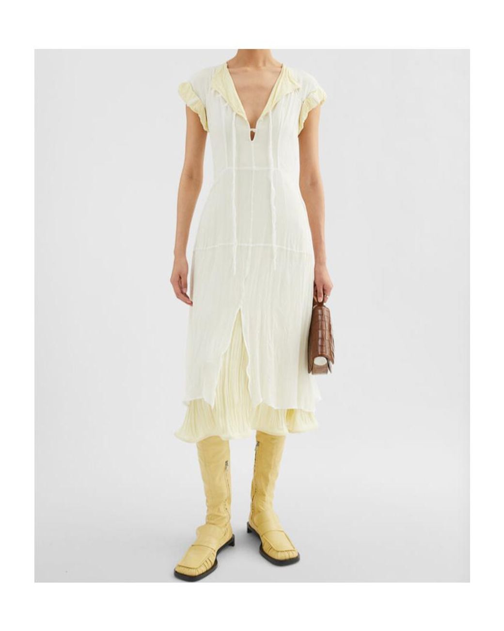 ワンピース Jil Sander Long Dress With Ruffles Jil Sander Long dress with black ruffles | TheDoubleF