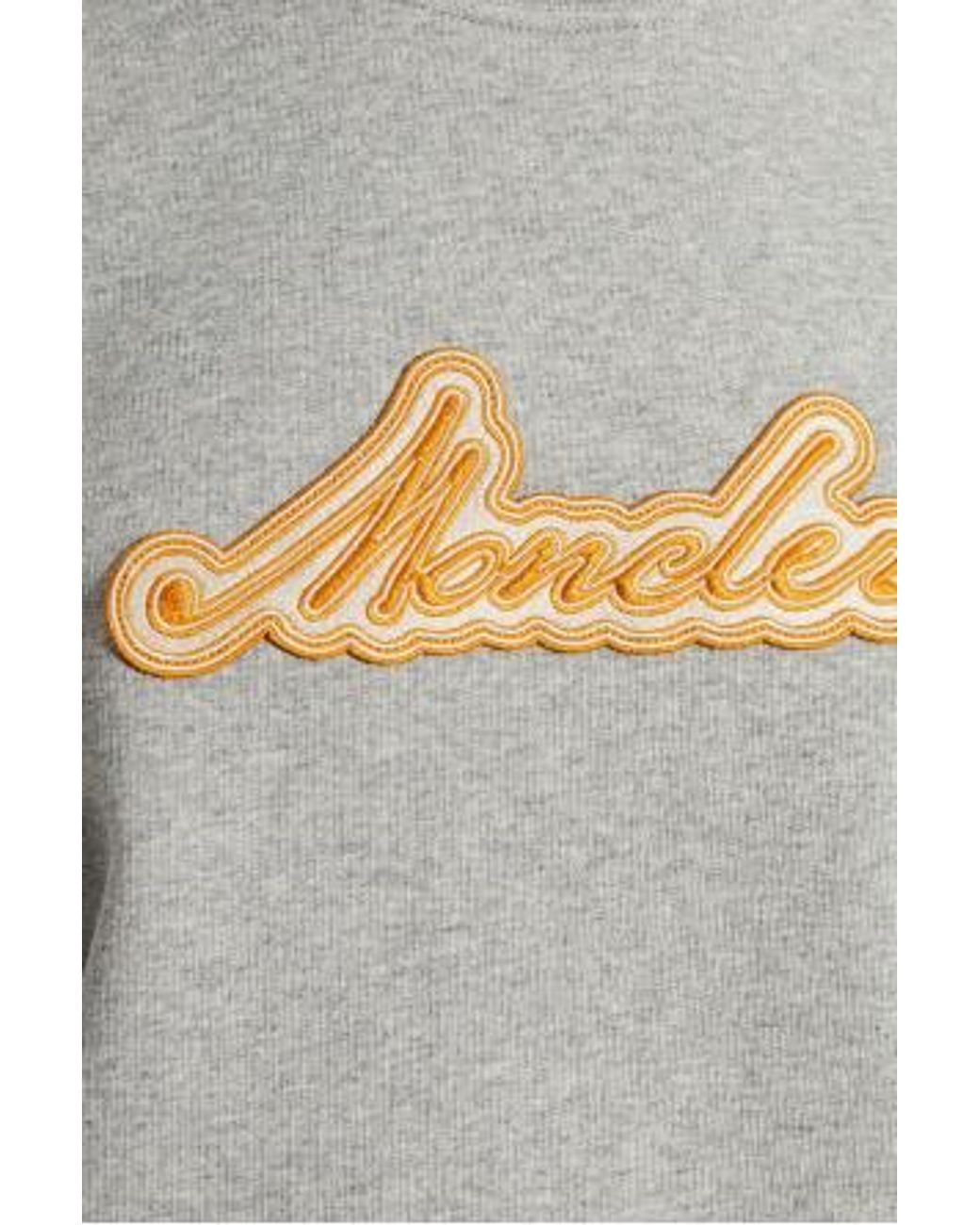 Moncler Gray Logo Embroidered Crewneck Sweatshirt